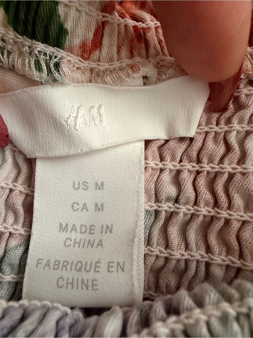 H&M Coral and Green Floral Smocked Romper - Picture 5 of 5
